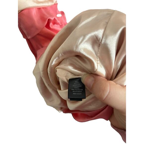 Express silk cream pink ruched tiered sleeveless dress zip up size 4 - Picture 6 of 6